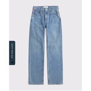 Abercrombie High Rise 90s Relaxed Heart Embroidered Jean 33 short